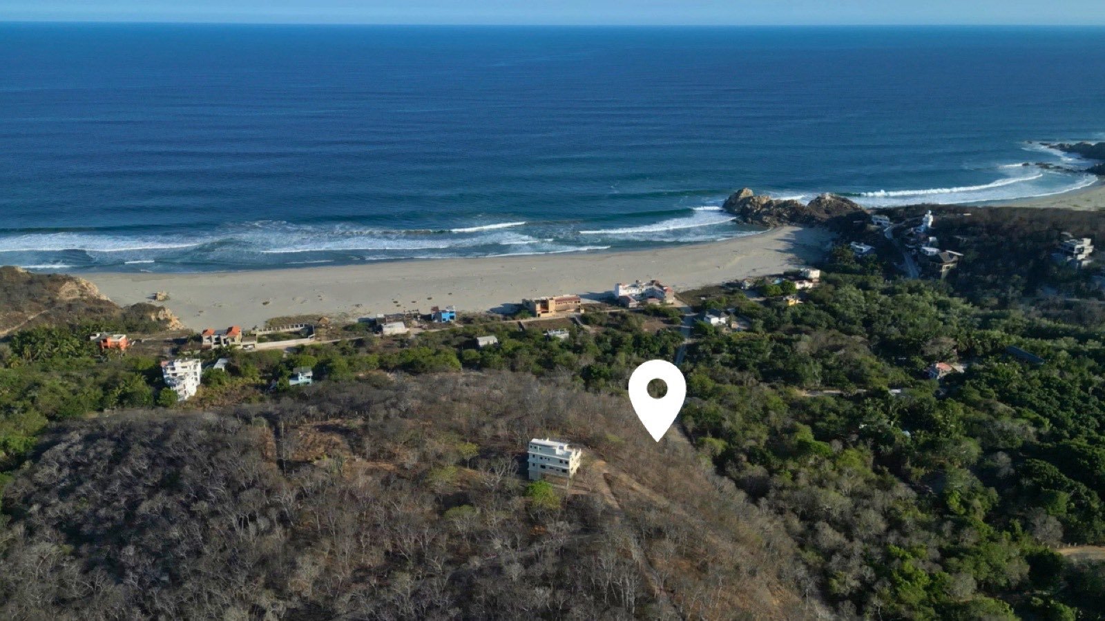 Terrenos Playa El Mojón — vista aérea de la playa